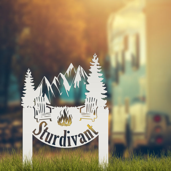 Custom Camping Sign - Family Name Campsite Sign-Campground Lot Sign