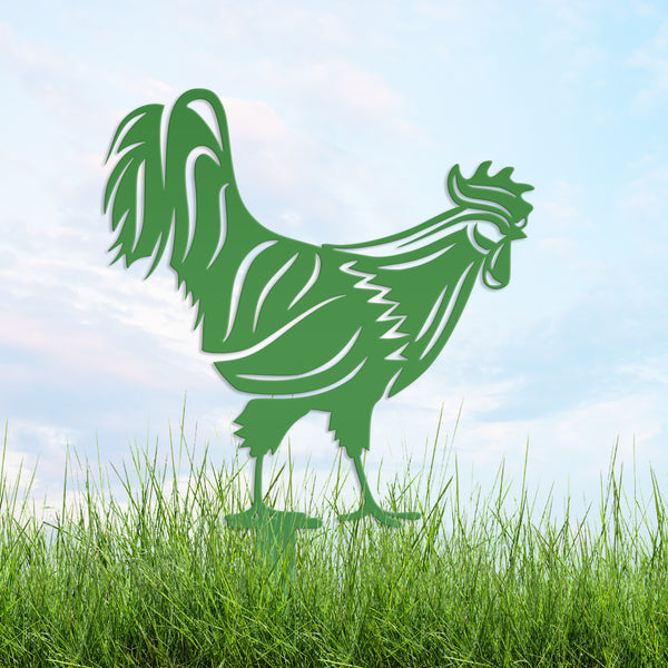 Chicken Garden Metal Yard Stakes-Chicken Lawn Ornaments