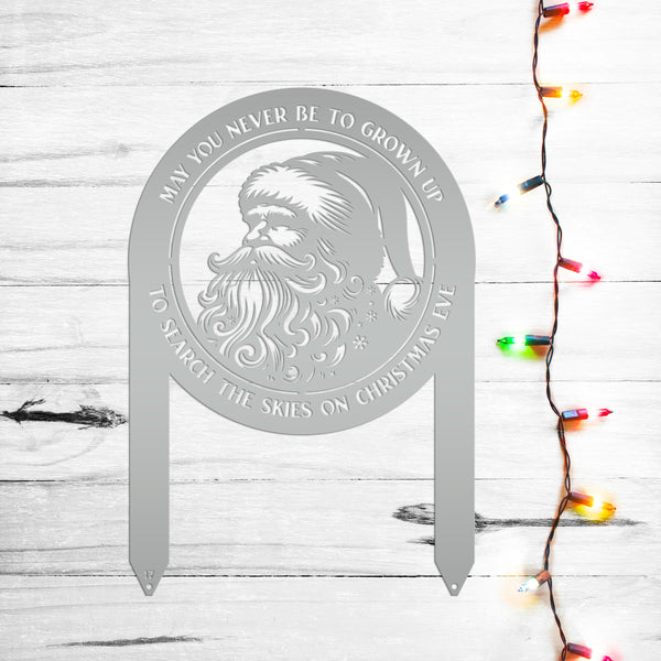 Santa Claus Metal Yard Stake - Festive Christmas Quote Decor - Cute Holiday Display - Outdoor Seasonal Decorations - Unique Christmas Gift