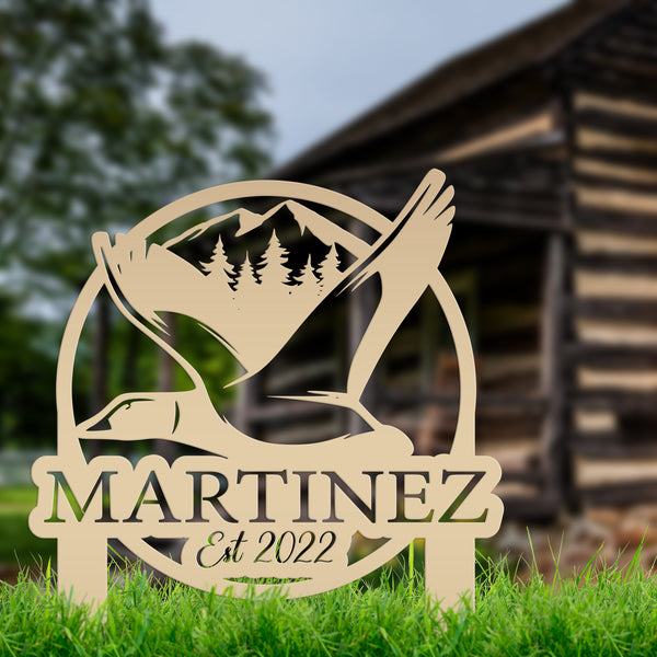 Custom Duck Hunting Metal Lawn Sign - Personalized  Lawn Sign-Duck-Mallard Hunting Yard Signs -Stakes-Duck Hunting-Club-Organization -Business Sign