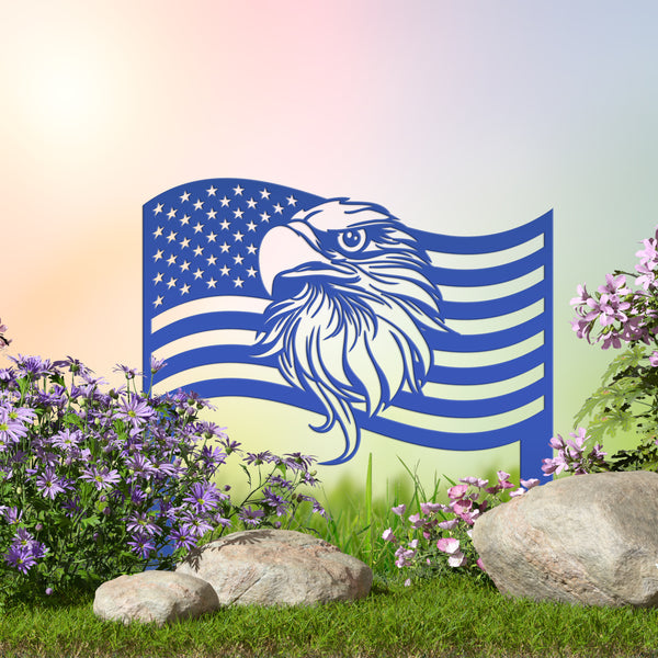 American Flag with Eagle Garden Flag, Garden Flag for the Lawn, Veteran Memorial Gift or Gravesite Decoration, Military, Navy, Airforce, Army Gifts , Patriotic Yard Decor