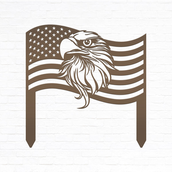 American Flag with Eagle Garden Flag, Garden Flag for the Lawn, Veteran Memorial Gift or Gravesite Decoration, Military, Navy, Airforce, Army Gifts , Patriotic Yard Decor
