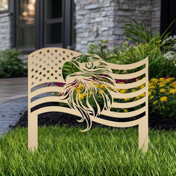American Flag with Eagle Garden Flag, Garden Flag for the Lawn, Veteran Memorial Gift or Gravesite Decoration, Military, Navy, Airforce, Army Gifts , Patriotic Yard Decor