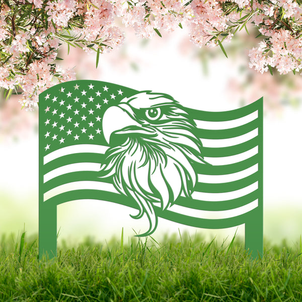 American Flag with Eagle Garden Flag, Garden Flag for the Lawn, Veteran Memorial Gift or Gravesite Decoration, Military, Navy, Airforce, Army Gifts , Patriotic Yard Decor