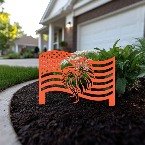 American Flag with Eagle Garden Flag, Garden Flag for the Lawn, Veteran Memorial Gift or Gravesite Decoration, Military, Navy, Airforce, Army Gifts , Patriotic Yard Decor