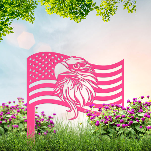 American Flag with Eagle Garden Flag, Garden Flag for the Lawn, Veteran Memorial Gift or Gravesite Decoration, Military, Navy, Airforce, Army Gifts , Patriotic Yard Decor
