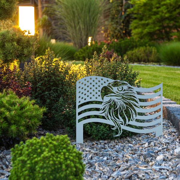 American Flag with Eagle Garden Flag, Garden Flag for the Lawn, Veteran Memorial Gift or Gravesite Decoration, Military, Navy, Airforce, Army Gifts , Patriotic Yard Decor