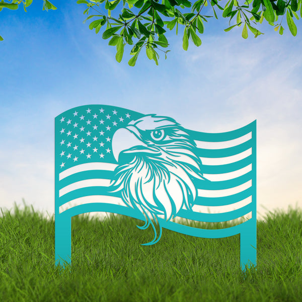 American Flag with Eagle Garden Flag, Garden Flag for the Lawn, Veteran Memorial Gift or Gravesite Decoration, Military, Navy, Airforce, Army Gifts , Patriotic Yard Decor