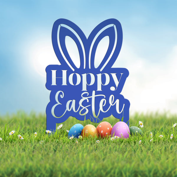 Metal Hoppy Easter Yard Stake - Easter Decor-Outdoor Easter-April Yard Decor