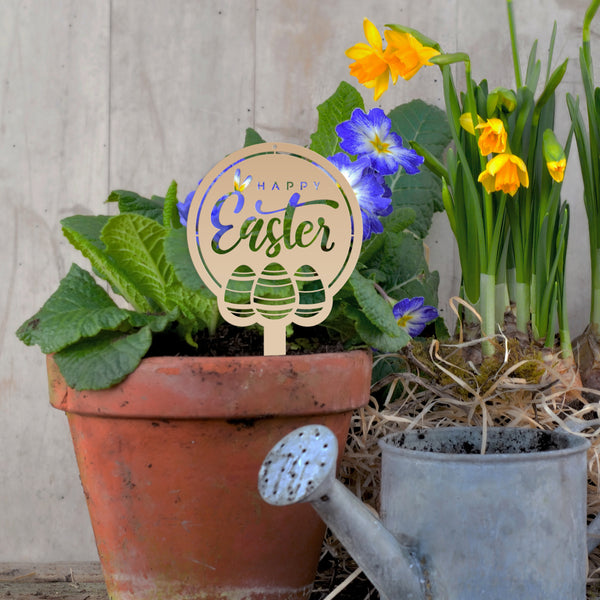 Outdoor Happy Easter Metal Yard Sign- Easter Eggs Sign- Outdoor Easter Decorations-Easter  Yard Art