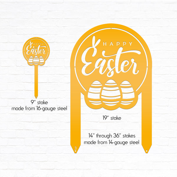 Outdoor Happy Easter Metal Yard Sign- Easter Eggs Sign- Outdoor Easter Decorations-Easter  Yard Art