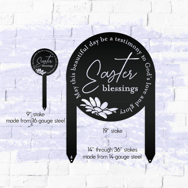 Metal Easter Blessings Metal Yard Stake - Outdoor Easter Decor-Easter Season- Easter Gift-Easter Ornaments