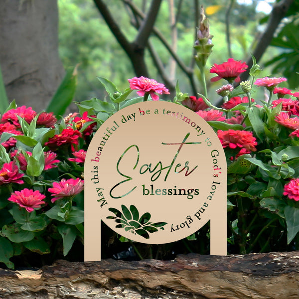 Metal Easter Blessings Metal Yard Stake - Outdoor Easter Decor-Easter Season- Easter Gift-Easter Ornaments