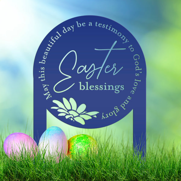Metal Easter Blessings Metal Yard Stake - Outdoor Easter Decor-Easter Season- Easter Gift-Easter Ornaments