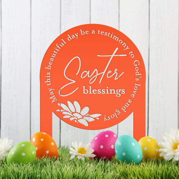 Metal Easter Blessings Metal Yard Stake - Outdoor Easter Decor-Easter Season- Easter Gift-Easter Ornaments