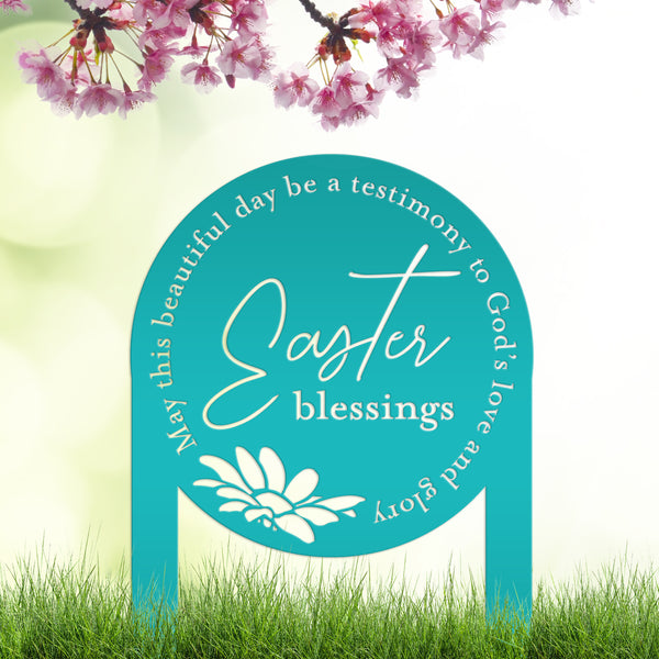 Metal Easter Blessings Metal Yard Stake - Outdoor Easter Decor-Easter Season- Easter Gift-Easter Ornaments