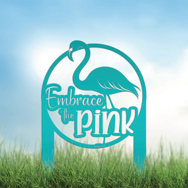 Whimsical Pink Flamingo Yard Stake Decor - Novelty Metal Garden Art - Charming Laser Cut Sign - Tropical Lawn Decoration - Embrace the Pink