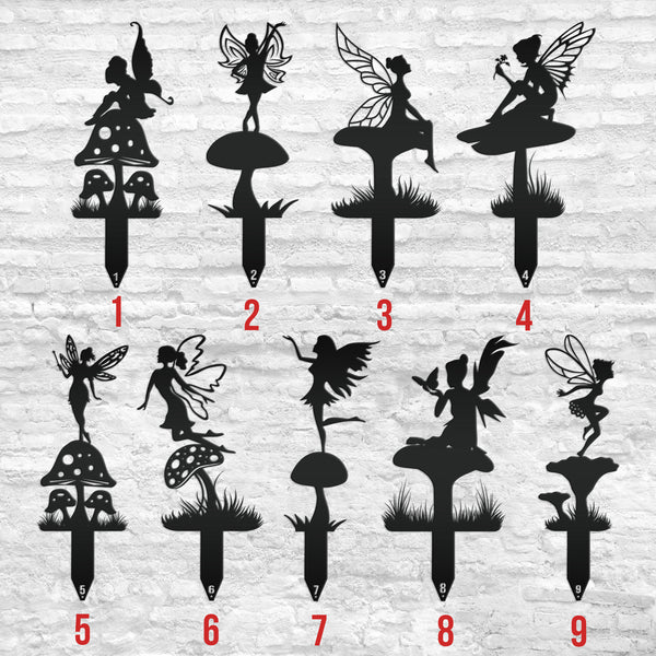 Metal Garden Fairy Yard Stakes-Fairy Yard Art-Fairy Flower Garden Decor- Fairy Garden Decor-Fairy Flower Garden Decor