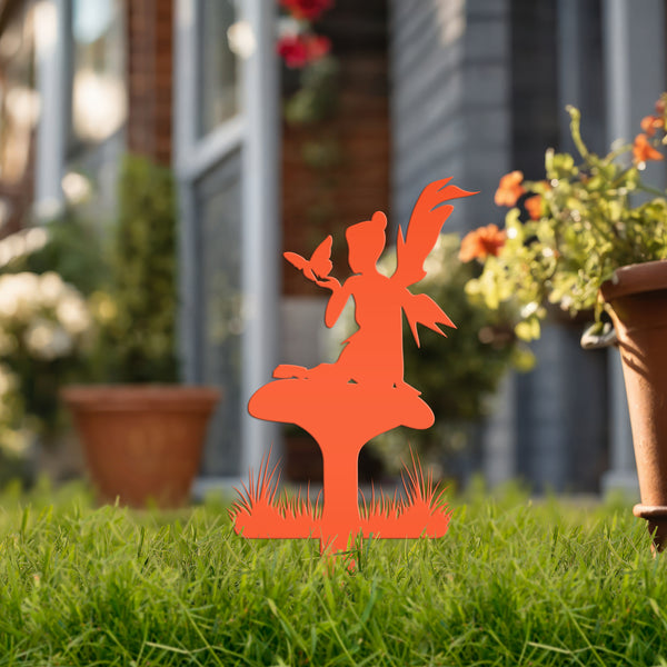 Metal Garden Fairy Yard Stakes-Fairy Yard Art-Fairy Flower Garden Decor- Fairy Garden Decor-Fairy Flower Garden Decor
