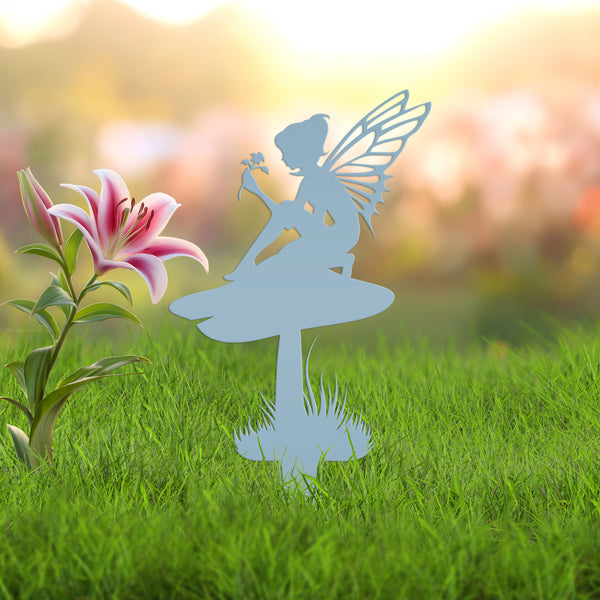 Metal Garden Fairy Yard Stakes-Fairy Yard Art-Fairy Flower Garden Decor- Fairy Garden Decor-Fairy Flower Garden Decor