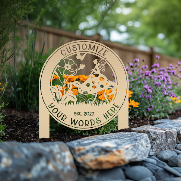 Personalized Fairy Garden Yard Stake, Mother's Day Gift, Gift for the Gardner, Greenhouse Sign, Flower Garden Sign, Garden Fairy Sign