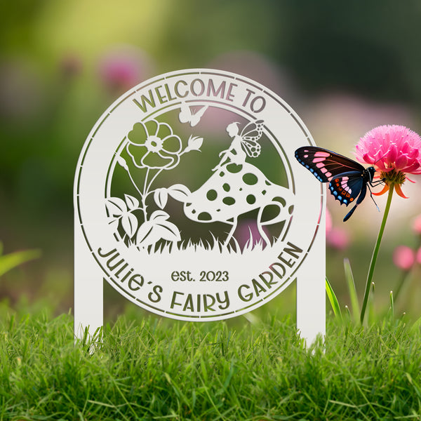 Personalized Fairy Garden Yard Stake, Mother's Day Gift, Gift for the Gardner, Greenhouse Sign, Flower Garden Sign, Garden Fairy Sign