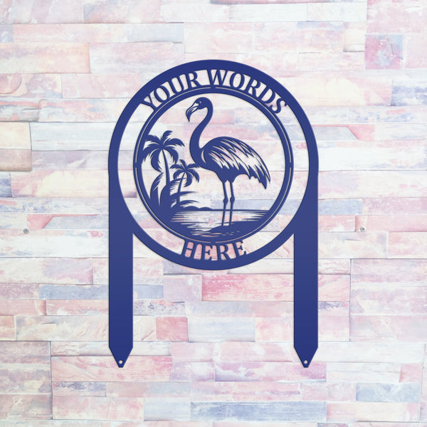 Personalized Flamingo Paradise Metal Yard Stake, Tropical Home Decor, Pink Flamingo Lawn Ornaments , Flamingo Yard Stake for the Lawn, Flamingo Lawn Decor, Flamingo Yard Decor, Flamingo Lover Gift. Flamingo Garden Ornament