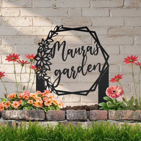Custom Flower Garden Metal Yard Stake, Garden Yard Sign, Flowerbed Yard Art, Mother's Day Gift, Memorial Gift
