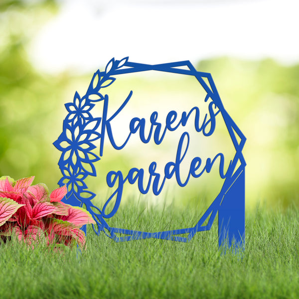 Custom Flower Garden Metal Yard Stake, Garden Yard Sign, Flowerbed Yard Art, Mother's Day Gift, Memorial Gift