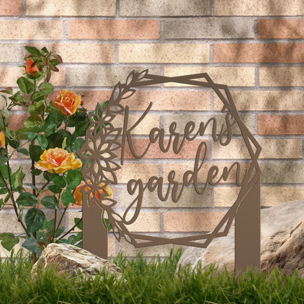 Custom Flower Garden Metal Yard Stake, Garden Yard Sign, Flowerbed Yard Art, Mother's Day Gift, Memorial Gift