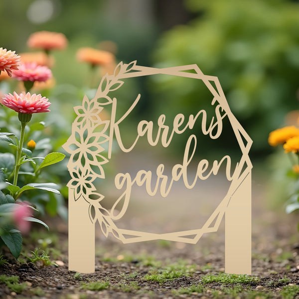 Custom Flower Garden Metal Yard Stake, Garden Yard Sign, Flowerbed Yard Art, Mother's Day Gift, Memorial Gift