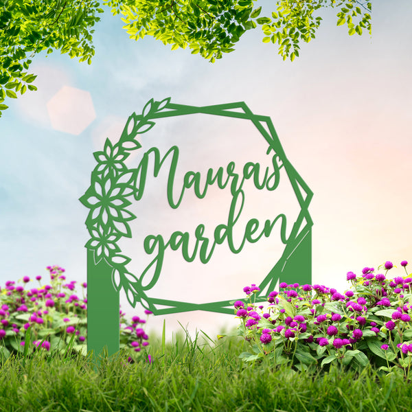 Custom Flower Garden Metal Yard Stake, Garden Yard Sign, Flowerbed Yard Art, Mother's Day Gift, Memorial Gift