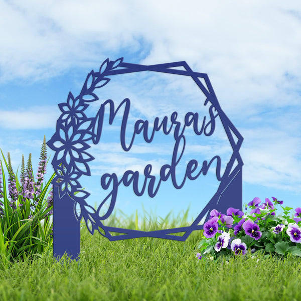 Custom Flower Garden Metal Yard Stake, Garden Yard Sign, Flowerbed Yard Art, Mother's Day Gift, Memorial Gift