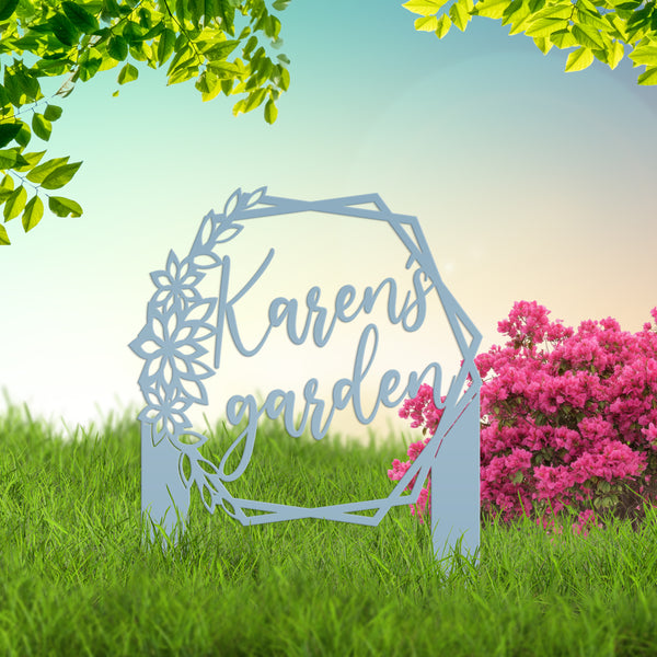 Custom Flower Garden Metal Yard Stake, Garden Yard Sign, Flowerbed Yard Art, Mother's Day Gift, Memorial Gift