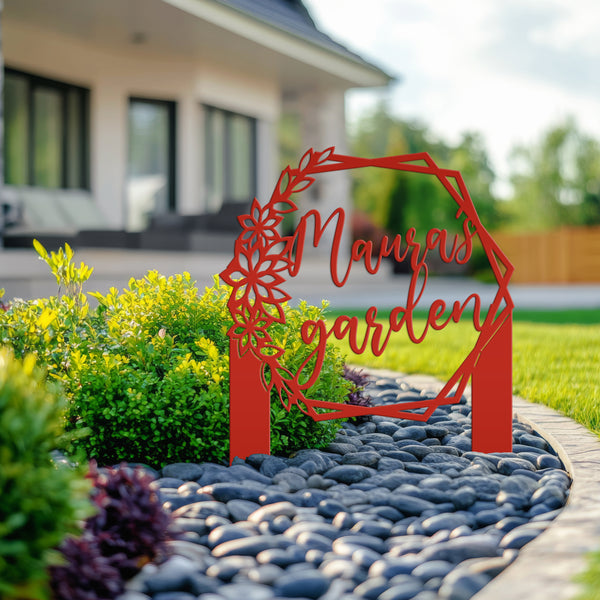 Custom Flower Garden Metal Yard Stake, Garden Yard Sign, Flowerbed Yard Art, Mother's Day Gift, Memorial Gift