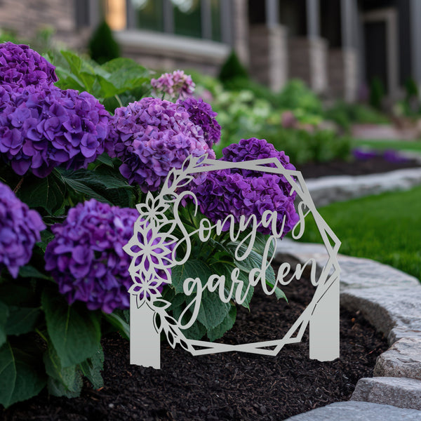 Custom Flower Garden Metal Yard Stake, Garden Yard Sign, Flowerbed Yard Art, Mother's Day Gift, Memorial Gift