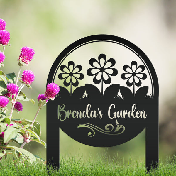 Personalized Flower Sign, Mother's Day Gift, Gift for the Gardner, Flower Bed Sign, Garden Club Sign