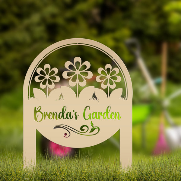 Personalized Flower Sign, Mother's Day Gift, Gift for the Gardner, Flower Bed Sign, Garden Club Sign