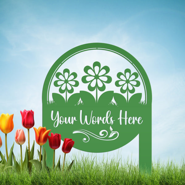 Personalized Flower Sign, Mother's Day Gift, Gift for the Gardner, Flower Bed Sign, Garden Club Sign