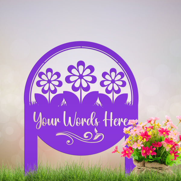 Personalized Flower Sign, Mother's Day Gift, Gift for the Gardner, Flower Bed Sign, Garden Club Sign