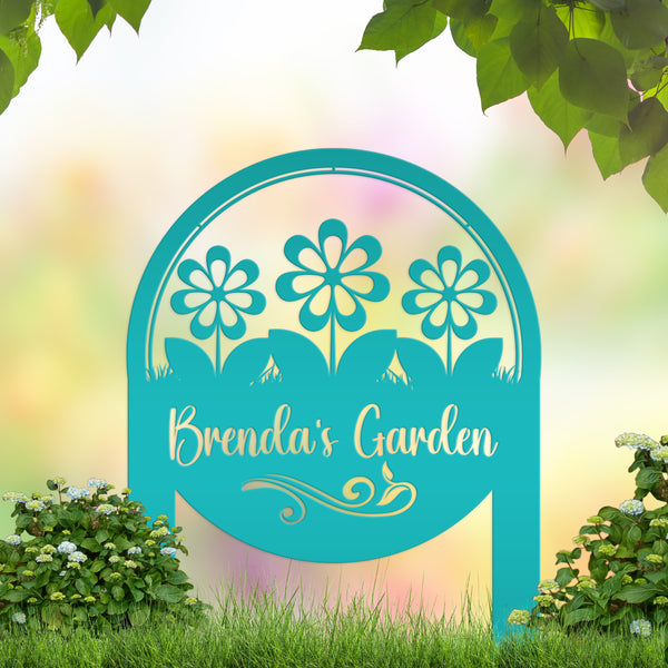 Personalized Flower Sign, Mother's Day Gift, Gift for the Gardner, Flower Bed Sign, Garden Club Sign