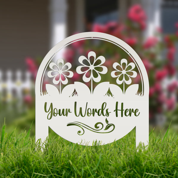 Personalized Flower Sign, Mother's Day Gift, Gift for the Gardner, Flower Bed Sign, Garden Club Sign
