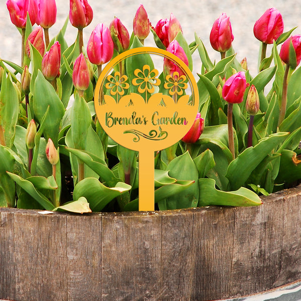 Personalized Flower Sign, Mother's Day Gift, Gift for the Gardner, Flower Bed Sign, Garden Club Sign