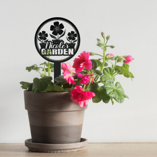 Custom Garden Yard Sign, Mother's Day Gift, Outdoor Metal Garden Stake-Flower Bed Decor
