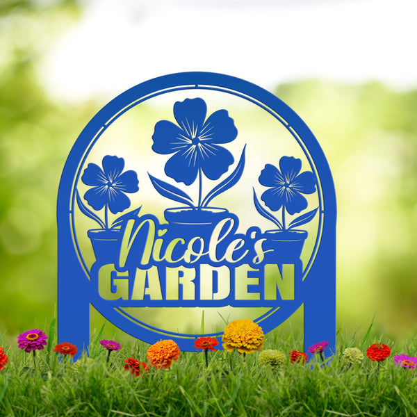 Custom Garden Yard Sign, Mother's Day Gift, Outdoor Metal Garden Stake-Flower Bed Decor
