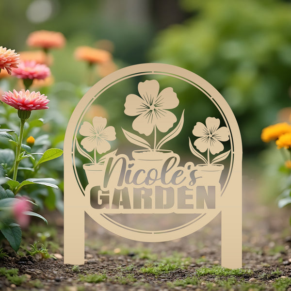 Custom Garden Yard Sign, Mother's Day Gift, Outdoor Metal Garden Stake-Flower Bed Decor