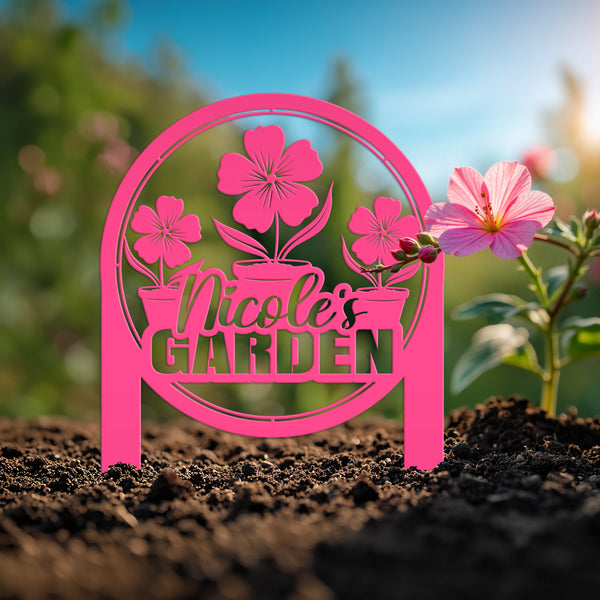 Custom Garden Yard Sign, Mother's Day Gift, Outdoor Metal Garden Stake-Flower Bed Decor