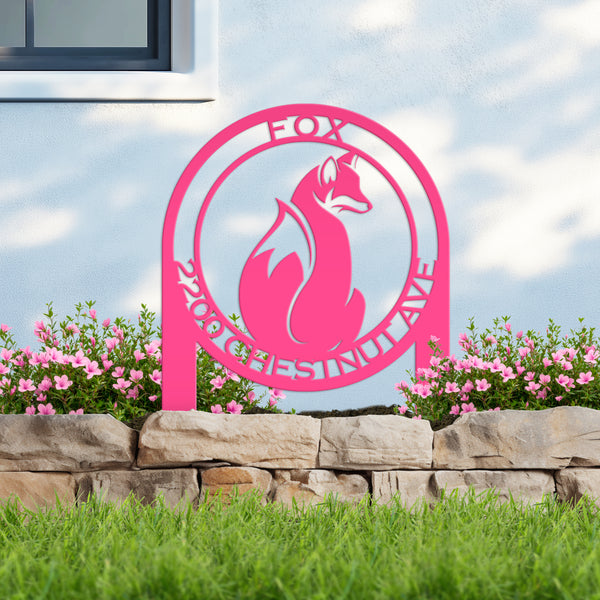 Custom Fox Address Sign-Fox Decor, Fox House Number Plaque, Fox Gift