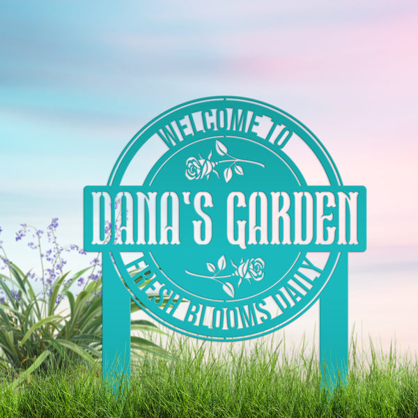 Personalized Garden Metal Yard Stake - Rose Garden Sign-Garden Yard Art-Yard Decorations-Gardener Gift