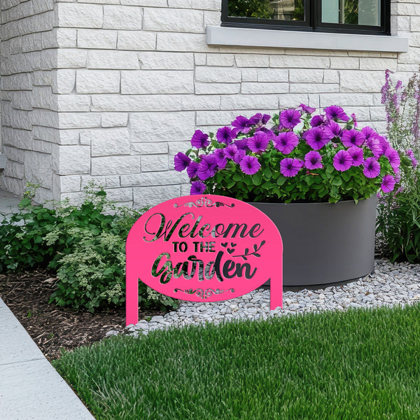 Welcome to the Garden Metal Yard Stake, Mother's Day Gift, Gift For the Gardener